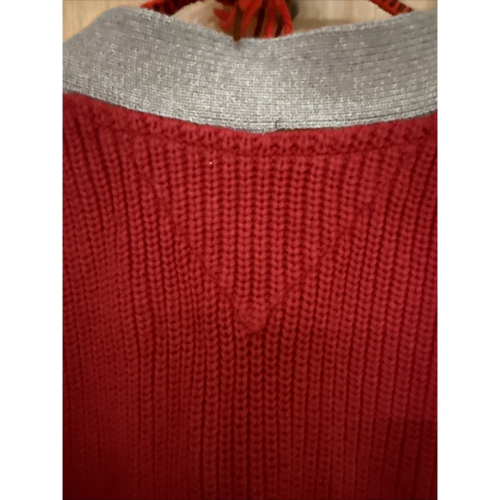 Tommy Jeans Colorblock Knit Cardigan Sweater Navy Red Gray Women's Small S - Picture 15 of 16